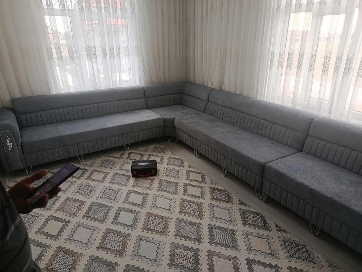 Konya köşe takımı — Şahika köşem L tipi sedir köşe takımı ve perde