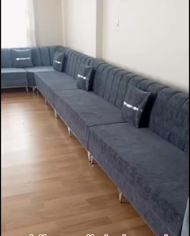Konya köşe takımı — Şahika koyu gri uzun köşem sedir takımı